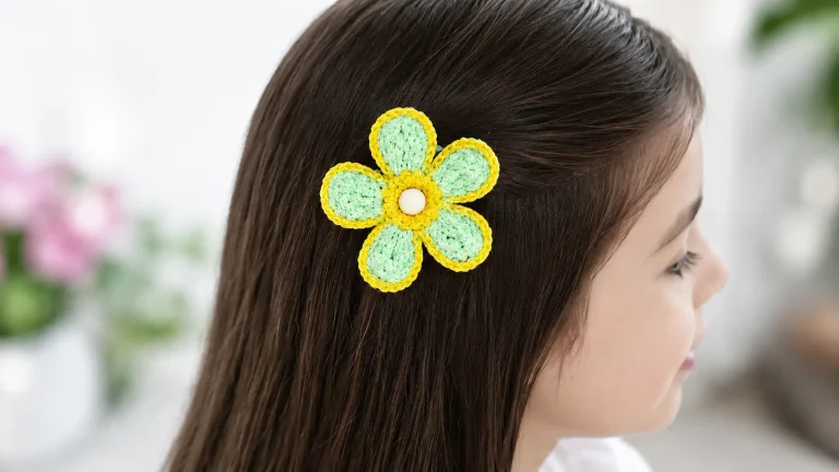 Tutorial de bello broche o hebilla de flor para el cabello a crochet paso a paso