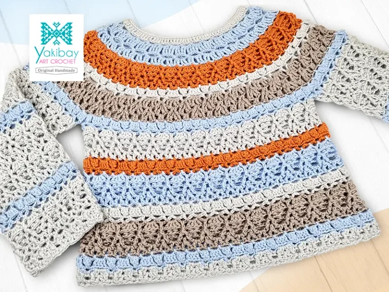 Aprende a tejer hermoso suéter en punto palomita modelo “Mon Amour” a crochet