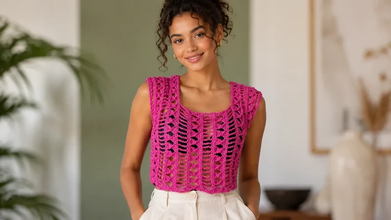 Aprende a tejer hermosa blusa en puntadas caladas creada a crochet