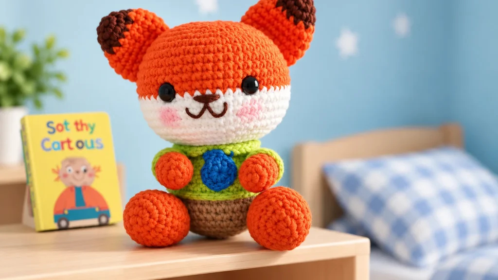 ¡Astucia en cada punto! 🦊 Tutorial de Nick el Zorro amigurumi Zorrito amigurumi tejido a crochet en habitación infantil.