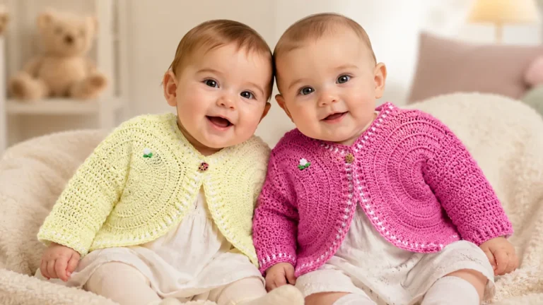 Una tierna chaqueta a crochet abrigará al bebé con suavidad y encanto artesanal