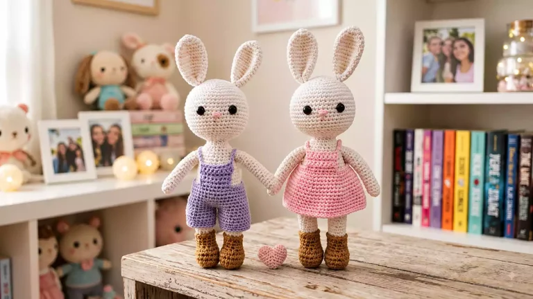 Crea conejitos vestidos a crochet amigurumi y llena de ternura tu rincón favorito 🌸🐇