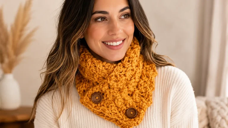 Este cálido cuello a crochet envolverá tus días fríos con elegancia artesanal