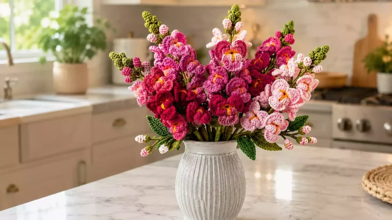 Flores boca de dragón en 3D a crochet: delicadas, coloridas y encantadoras🌸