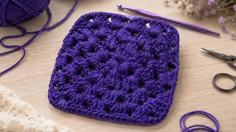 Cómo tejer un granny unicolor a crochet y conseguir cuadrados del mismo tamaño