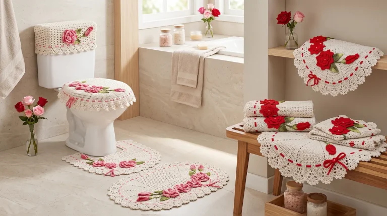 15 tapetes, cubiertas y juegos de baño a crochet para darle calidez al hogar