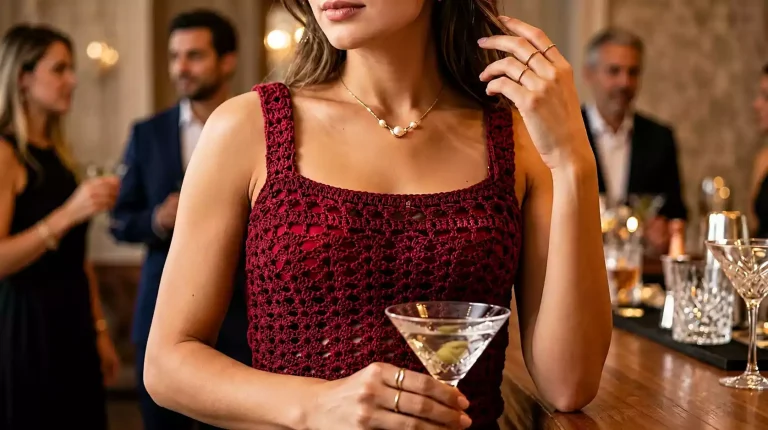 Crea un top rojo a crochet moderno, femenino y fácil de tejer