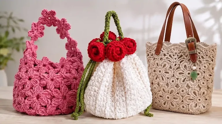 Bolsos con flores a crochet que convierten cada look en algo alegre, femenino y especial