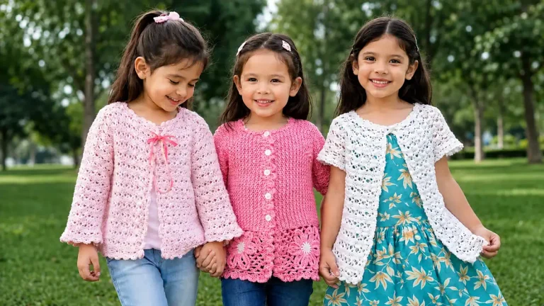 10 chaquetas para niñas a crochet con tutoriales, tallas y consejos para adaptarlas