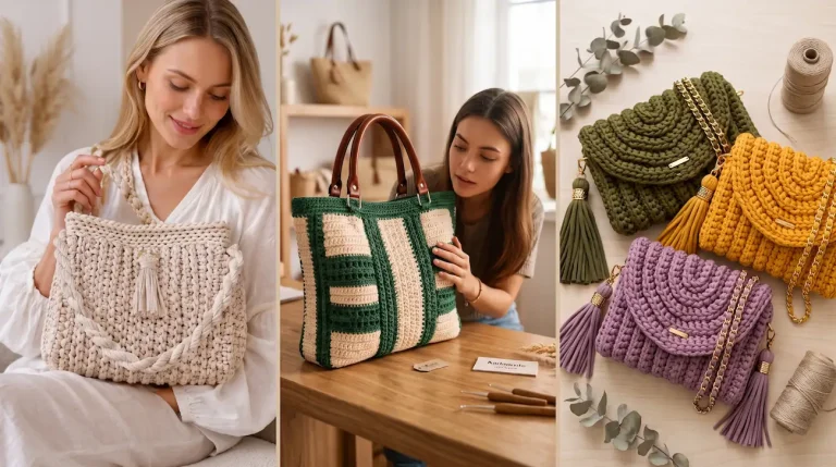 20 bolsos a crochet que demuestran todo lo bonito que puedes crear con punto bajo y combinaciones