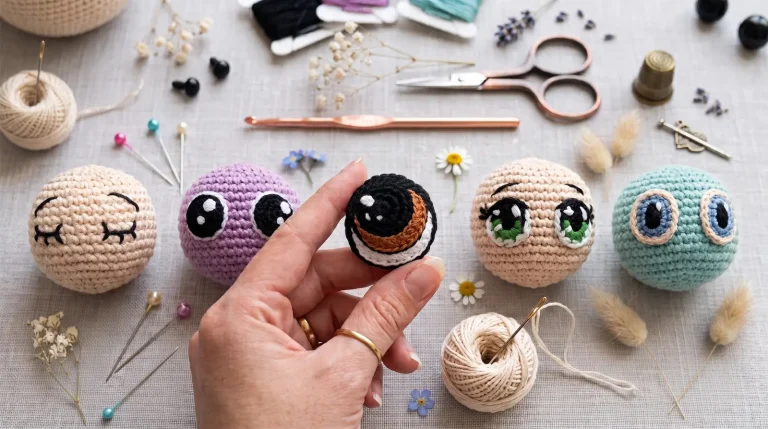 Ojos tejidos a crochet para amigurumis: tamaños, proporciones y 10 tutoriales útiles