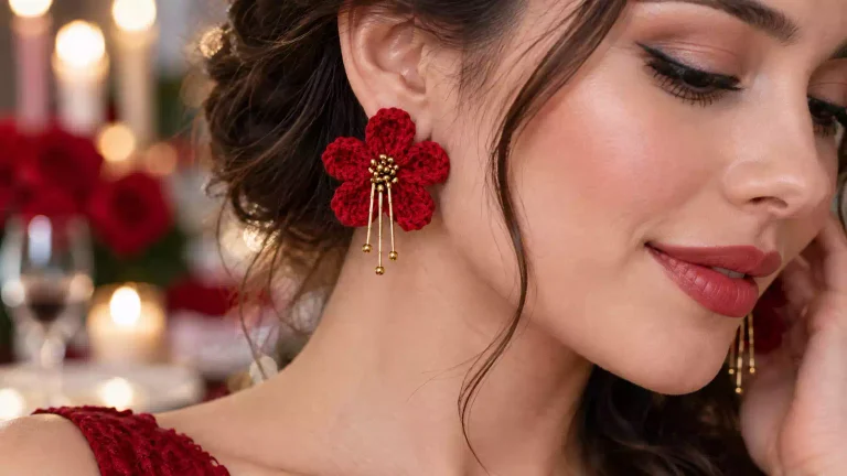 Aretes florales a crochet: un accesorio romántico y elegante para ocasiones especiales 🌹