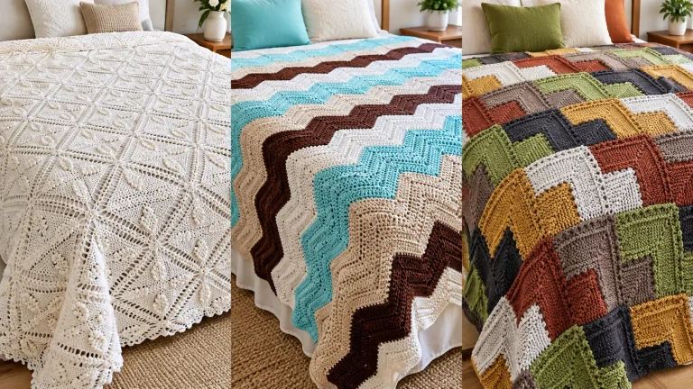 Las más hermosas colchas tejidas a crochet y dos agujas 🛏️