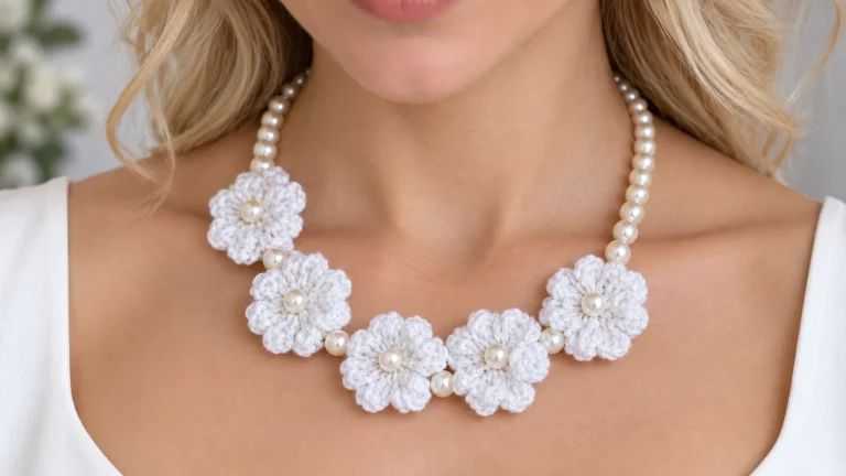 ✨ Aprende a Tejer un Collar de Flores a Crochet Elegante y Fácil
