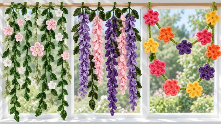Cómo se tejen las cortinas de flores a crochet que están en tendencia para decorar tu habitación 🌸