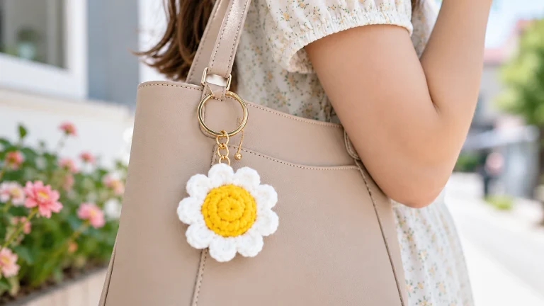 Cómo tejer un llavero de margarita da crochet