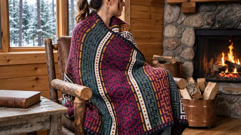 Esta manta Melange a crochet combina abrigo, diseño y un precioso efecto mosaico