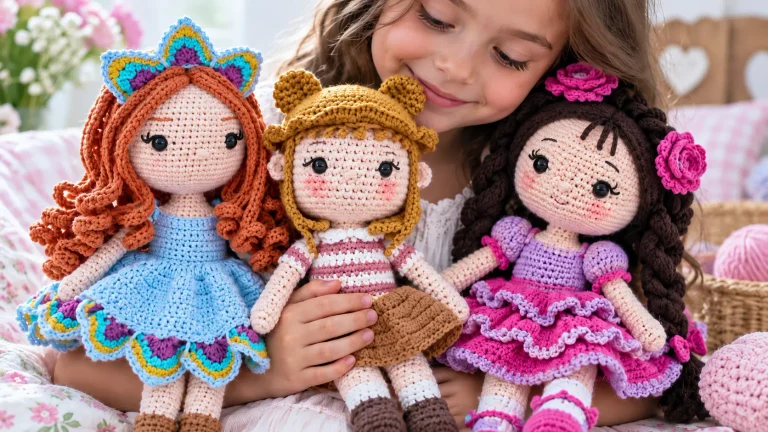 15 muñecas a crochet con tutoriales completos para tejer cuerpo, ropa y cabello
