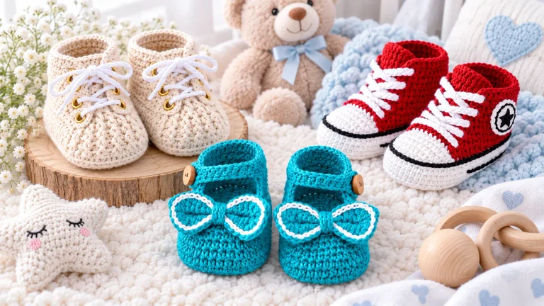 30 escarpines a crochet para regalar una bienvenida hecha por ti