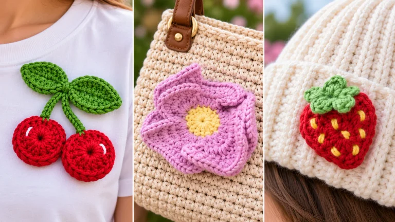 15 usos de apliques a crochet para personalizar tus proyectos 🍓