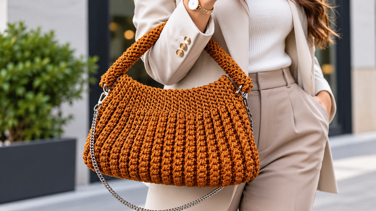 Un bolso Sirena a crochet que combina elegancia, volumen y un diseño perfecto para cualquier ocasión👜