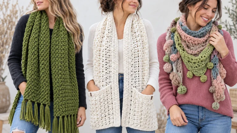 30 tutoriales de bufandas a crochet que son tendencia ✨