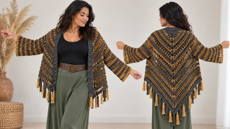 La Chaqueta Jimena a crochet , un diseño bohemio lleno de personalidad