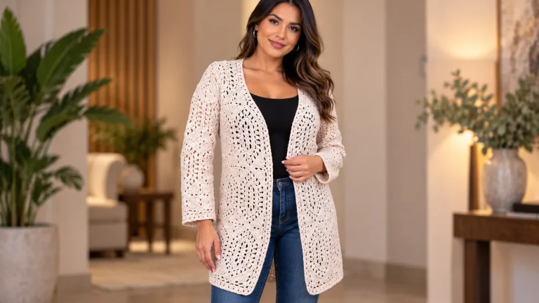 Hermoso y delicado cárdigan modelo “Chatita” tejido a crochet paso a paso
