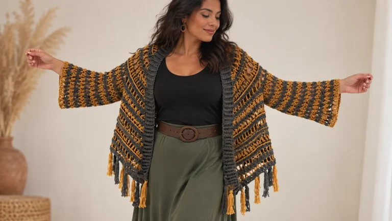 La Chaqueta Jimena a crochet , un diseño bohemio lleno de personalidad