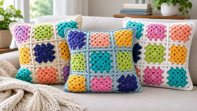 Cómo tejer un cojín de grannys a crochet y unir los cuadros con un acabado prolijo