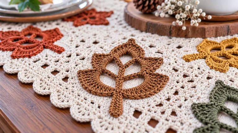 Hoja de otoño a crochet: un motivo delicado para decorar tus proyectos tejidos 🍁