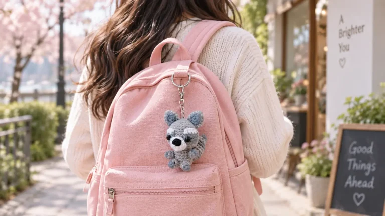 Este pequeño mapache amigurumi a crochet tiene el tamaño perfecto para acompañarte en bolsos y mochilas