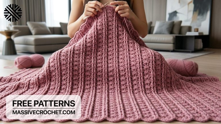 Descubre este patrón de ganchillo fácil y precioso para tejer mantas y cobijas 💕