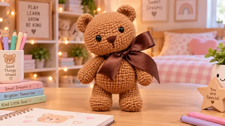 Cómo tejer un super tierno osito con lazo amigurumi a crochet